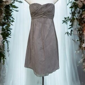 J Crew wedding collection Taryn prom formal chiffon dress gray 6